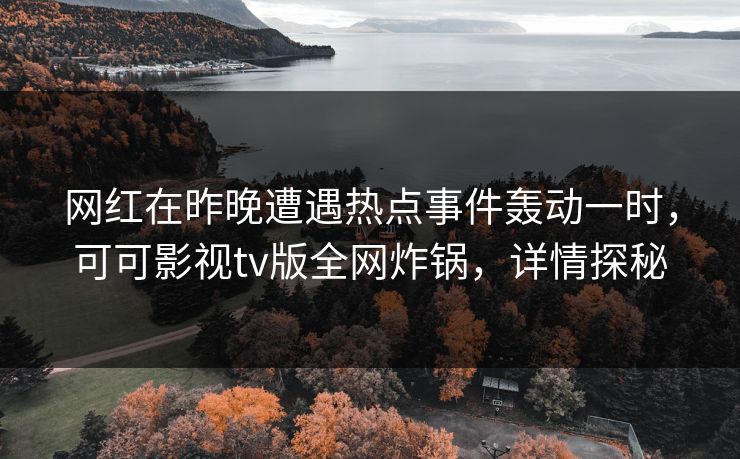 网红在昨晚遭遇热点事件轰动一时,可可影视tv版全网炸锅,详情探秘 网红在昨晚遭遇热点事件轰动一时,可可影视tv版全网炸锅,详情探秘