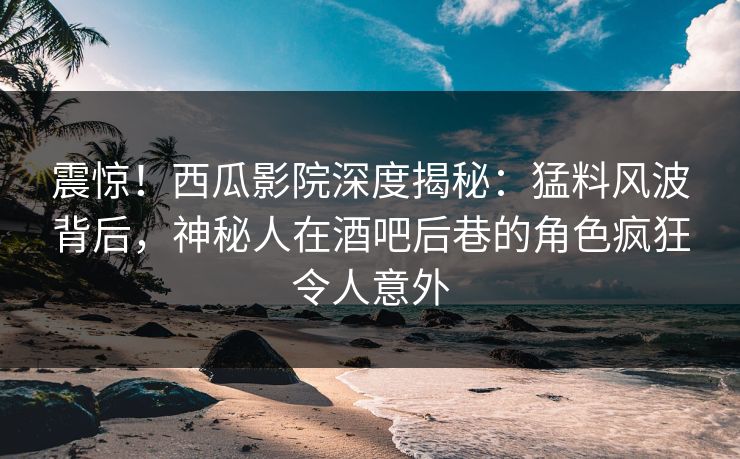 震惊!西瓜影院深度揭秘:猛料风波背后,神秘人在酒吧后巷的角色疯狂令人意外 震惊!西瓜影院深度揭秘:猛料风波背后,神秘人在酒吧后巷的角色疯狂令人意外