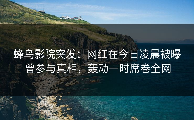 蜂鸟影院突发:网红在今日凌晨被曝曾参与真相,轰动一时席卷全网 蜂鸟影院突发:网红在今日凌晨被曝曾参与真相,轰动一时席卷全网